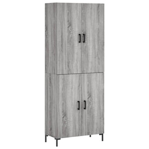 Credenza Grigio Sonoma 69,5x34x180 cm in Legno Multistrato 3195681