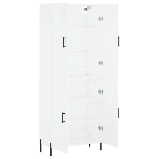 Credenza cassettiera mobile contenitore organizer cucina soggiorno salotto alto 695 x 34 x 180 cm legno ingegnerizzato bianco 02_0032713
