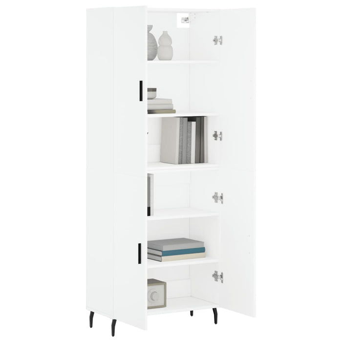 Credenza-Buffet-Armadio da cucina Bianca 69,5x34x180 cm in Legno Multistrato 246185