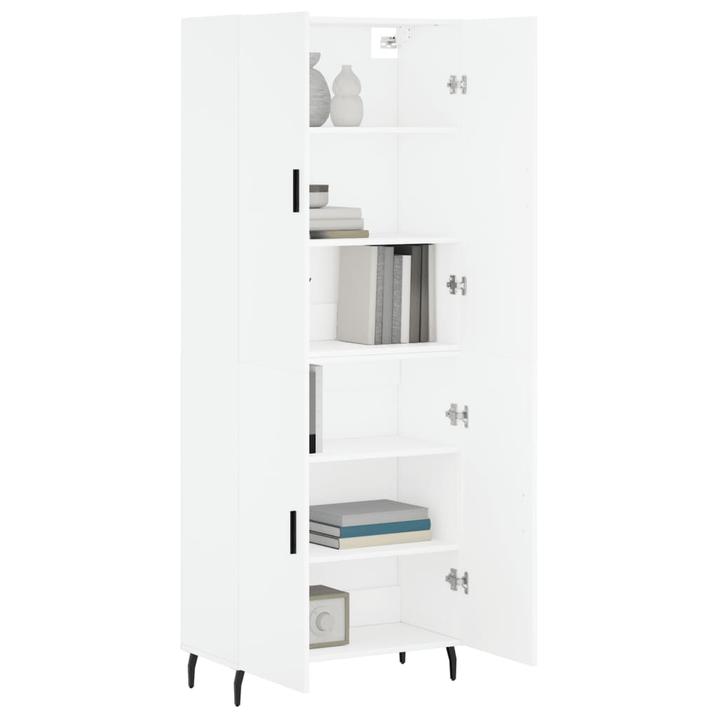 vidaXL Credenza Bianca 69,5x34x180 cm in Legno Multistrato