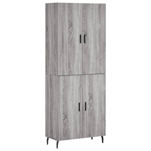 Credenza Grigio Sonoma 69,5x34x180 cm in Legno Multistrato 3195697