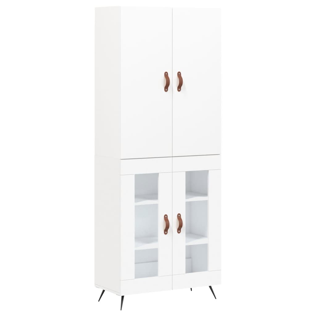 Credenza cassettiera mobile contenitore organizer cucina soggiorno salotto alto 695 x 34 x 180 cm legno ingegnerizzato bianco 02_0032653