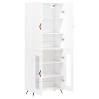 Credenza cassettiera mobile contenitore organizer cucina soggiorno salotto alto 695 x 34 x 180 cm legno ingegnerizzato bianco 02_0032653
