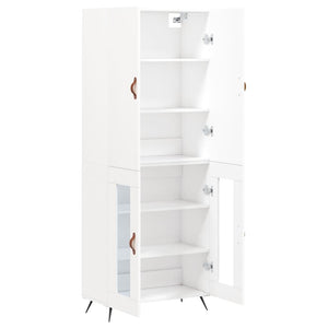 Credenza cassettiera mobile contenitore organizer cucina soggiorno salotto alto 695 x 34 x 180 cm legno ingegnerizzato bianco 02_0032653