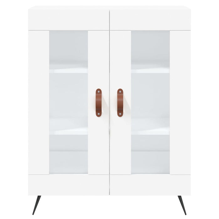 Credenza cassettiera mobile contenitore organizer cucina soggiorno salotto alto 695 x 34 x 180 cm legno ingegnerizzato bianco 02_0032653