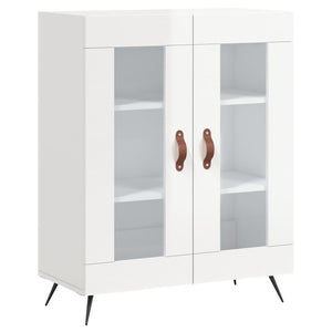 Credenza Bianco Lucido 69,5x34x180 cm in Legno Multistrato 3195709