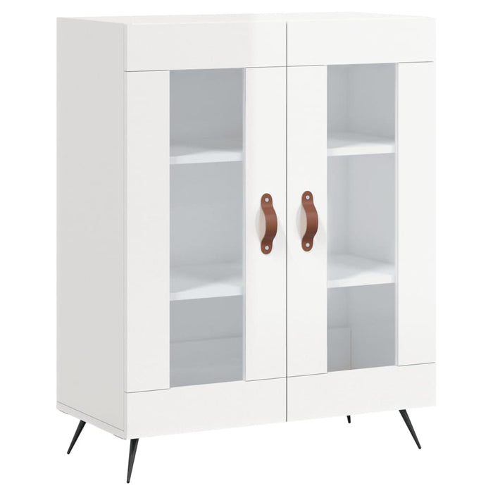 Credenza Bianco Lucido 69,5x34x180 cm in Legno Multistrato 3195709