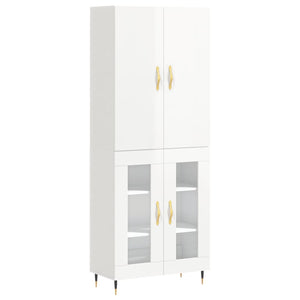 Credenza Bianco Lucido 69,5x34x180 cm in Legno Multistratocod mxl 125825