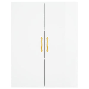 Credenza Bianco Lucido 69,5x34x180 cm in Legno Multistrato 3195717