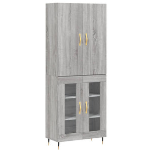 Credenza Grigio Sonoma 69,5x34x180 cm in Legno Multistrato 3195721