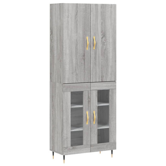 Credenza Grigio Sonoma 69,5x34x180 cm in Legno Multistrato 3195721