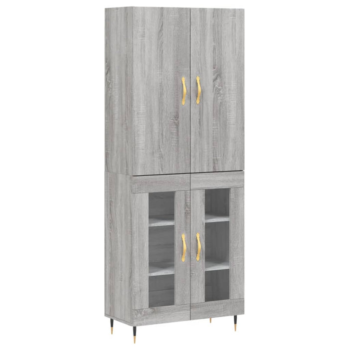 Credenza Grigio Sonoma 69,5x34x180 cm in Legno Multistrato 3195721