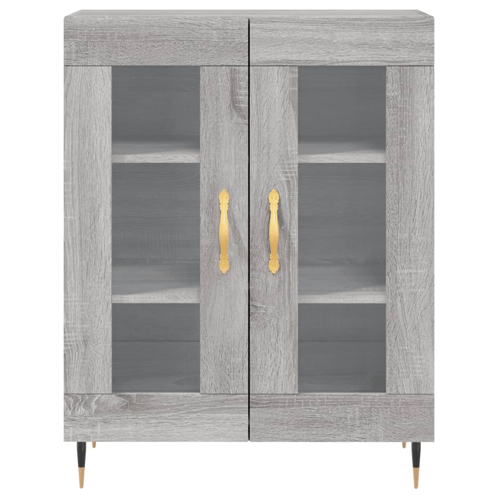 Credenza Grigio Sonoma 69,5x34x180 cm in Legno Multistrato 3195721