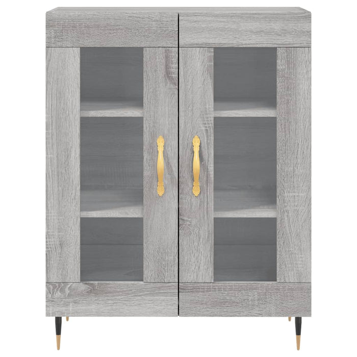 Credenza Grigio Sonoma 69,5x34x180 cm in Legno Multistrato 3195721
