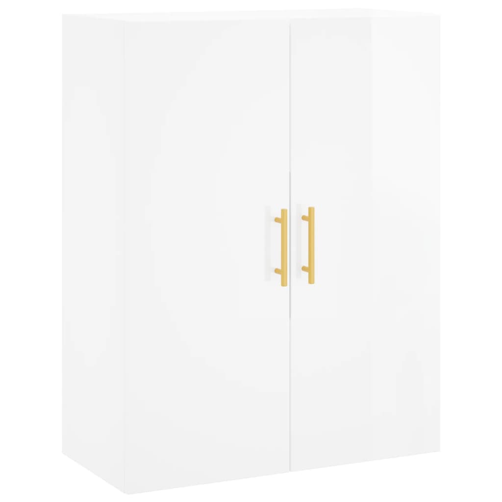 Credenza Bianco Lucido 69,5x34x180 cm in Legno Multistrato 3195725