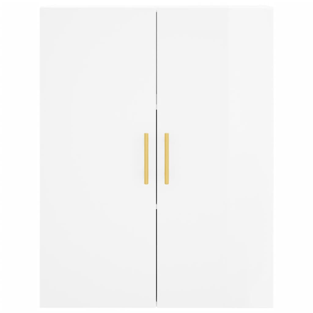 Credenza Bianco Lucido 69,5x34x180 cm in Legno Multistrato 3195725