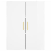 Credenza Bianco Lucido 69,5x34x180 cm in Legno Multistrato 3195725