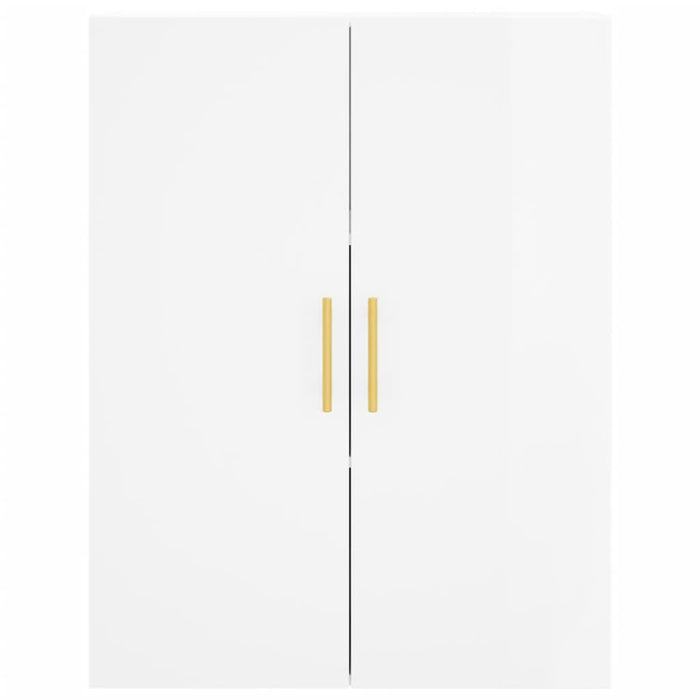 Credenza Bianco Lucido 69,5x34x180 cm in Legno Multistrato 3195725