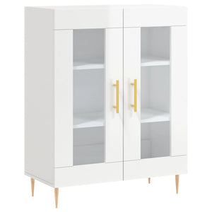 Credenza Bianco Lucido 69,5x34x180 cm in Legno Multistrato 3195725
