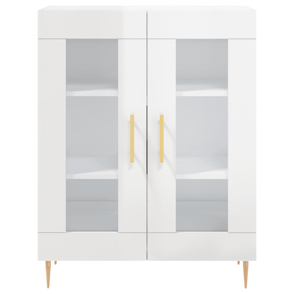 Credenza Bianco Lucido 69,5x34x180 cm in Legno Multistrato 3195725