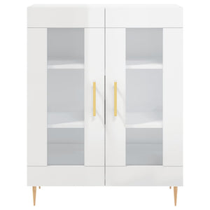 Credenza Bianco Lucido 69,5x34x180 cm in Legno Multistrato 3195725