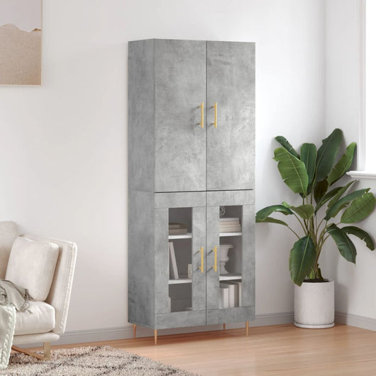 Credenza Grigio Cemento 69,5x34x180 cm in Legno Multistratocod mxl 101658