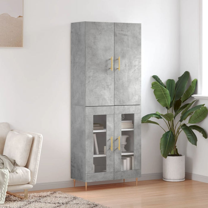 Credenza Grigio Cemento 69,5x34x180 cm in Legno Multistratocod mxl 101658