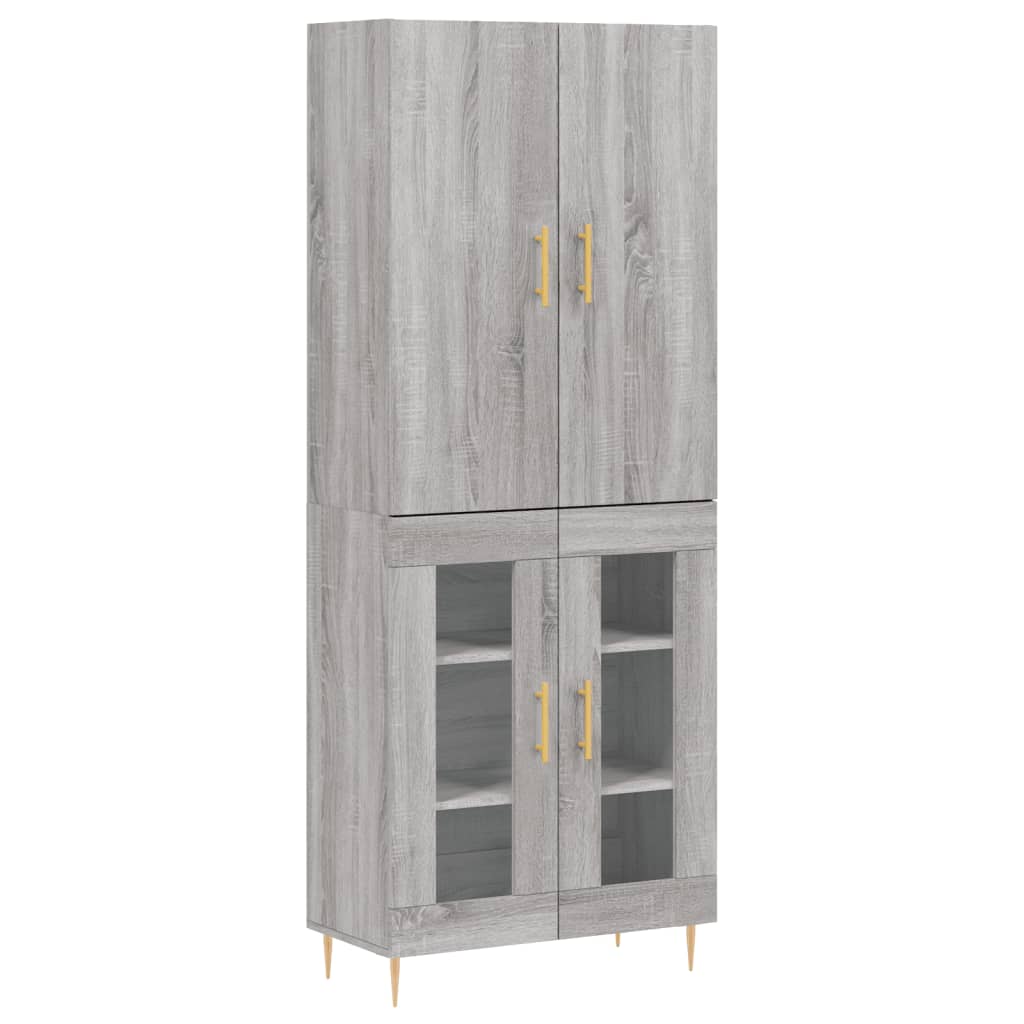Credenza cassettiera mobile contenitore organizer cucina soggiorno salotto alto sonoma 695 x 34 x 180 cm legno ingegnerizzato grigio 02_0035431