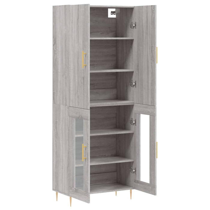 Credenza cassettiera mobile contenitore organizer cucina soggiorno salotto alto sonoma 695 x 34 x 180 cm legno ingegnerizzato grigio 02_0035431