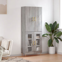 Credenza Grigio Sonoma 69,5x34x180 cm in Legno Multistrato 3195729