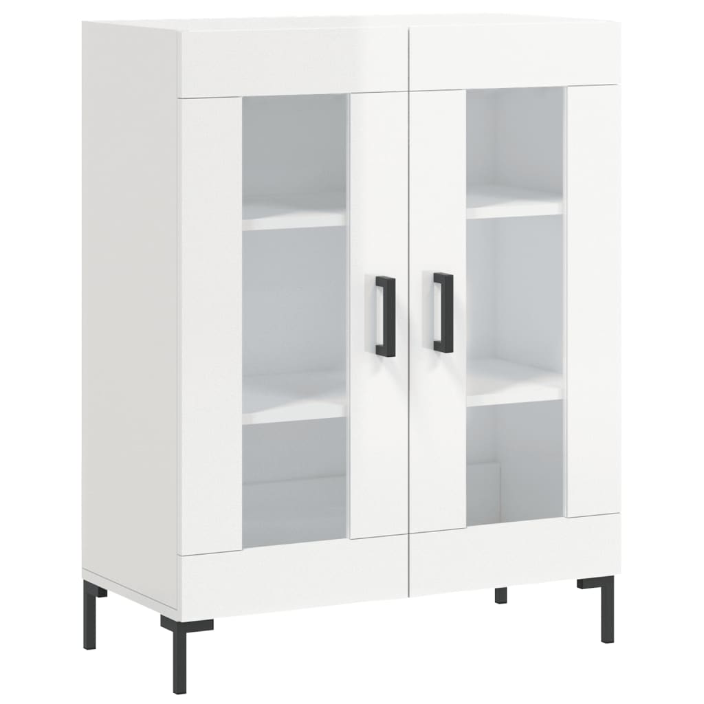 Credenza Bianco Lucido 69,5x34x180 cm in Legno Multistrato 3195733