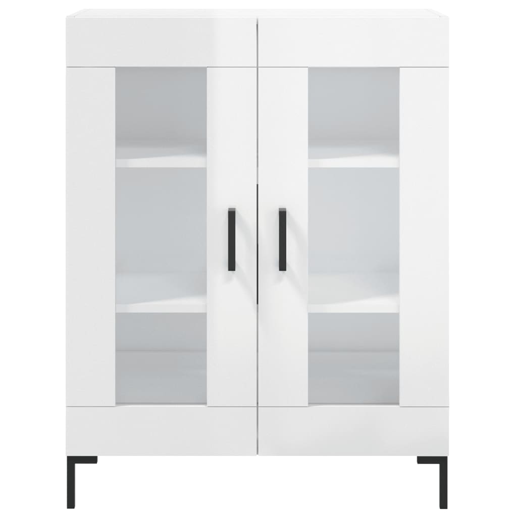 Credenza Bianco Lucido 69,5x34x180 cm in Legno Multistrato 3195733