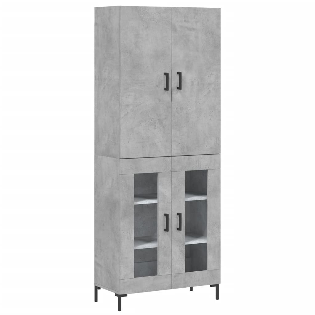 Credenza Grigio Cemento 69,5x34x180 cm in Legno Multistrato 3195735