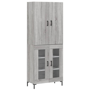 Credenza Grigio Sonoma 69,5x34x180 cm in Legno Multistrato 3195737
