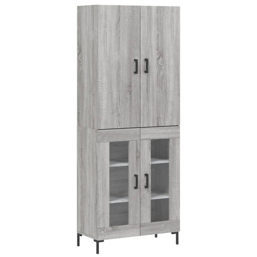 Credenza Grigio Sonoma 69,5x34x180 cm in Legno Multistrato 3195737