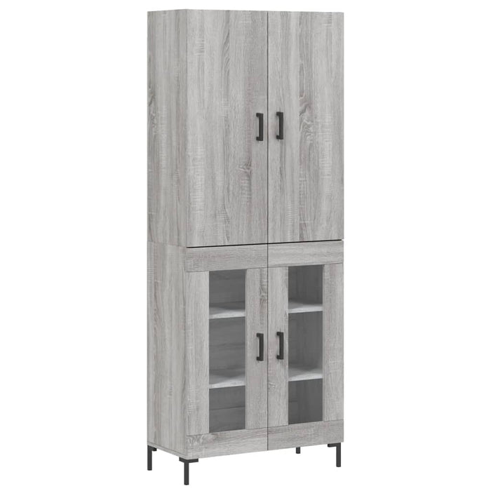 Credenza Grigio Sonoma 69,5x34x180 cm in Legno Multistrato 3195737