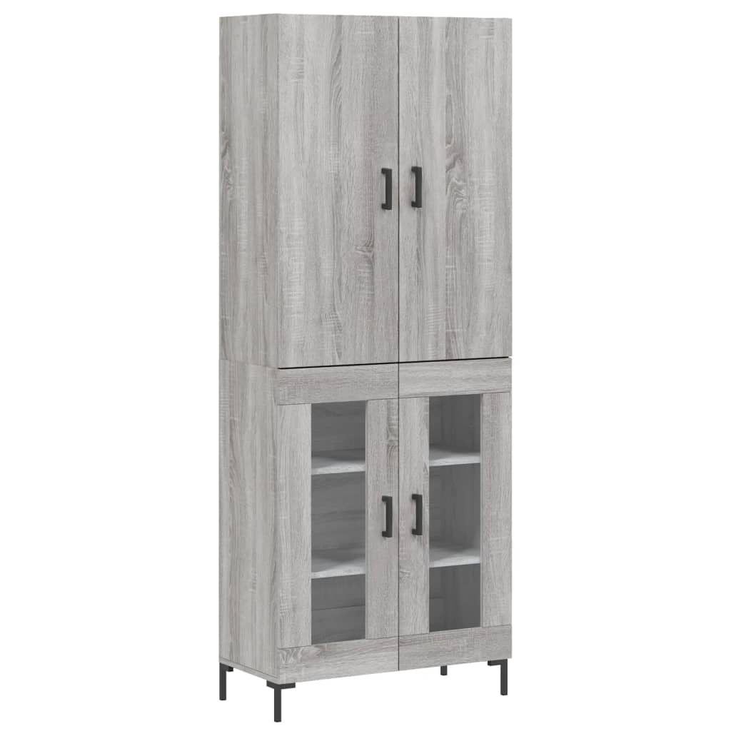 Credenza Grigio Sonoma 69,5x34x180 cm in Legno Multistrato 3195737