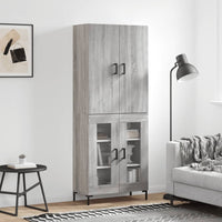 Credenza Grigio Sonoma 69,5x34x180 cm in Legno Multistrato 3195737
