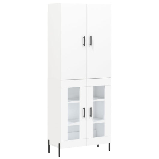 Credenza cassettiera mobile contenitore organizer cucina soggiorno salotto alto 695 x 34 x 180 cm legno ingegnerizzato bianco 02_0032662