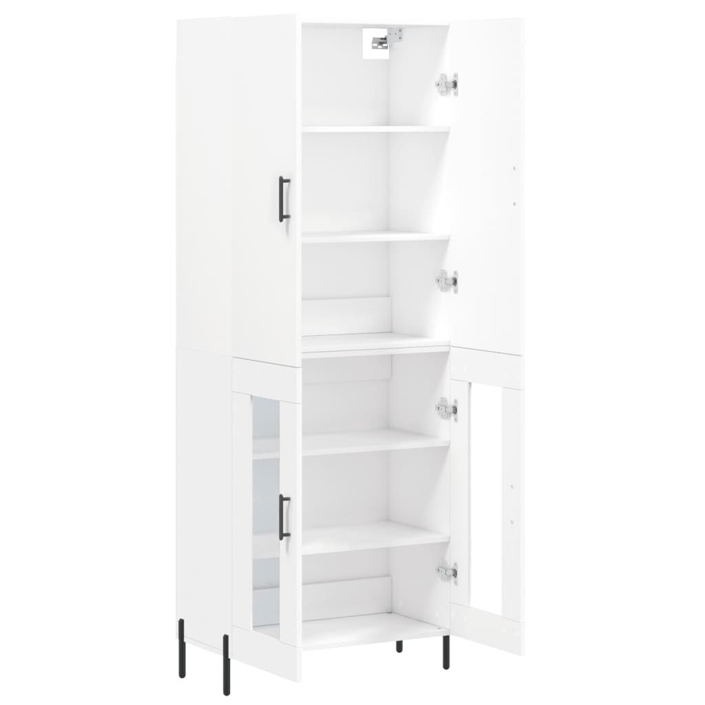 Credenza cassettiera mobile contenitore organizer cucina soggiorno salotto alto 695 x 34 x 180 cm legno ingegnerizzato bianco 02_0032662