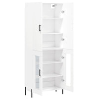 Credenza cassettiera mobile contenitore organizer cucina soggiorno salotto alto 695 x 34 x 180 cm legno ingegnerizzato bianco 02_0032662