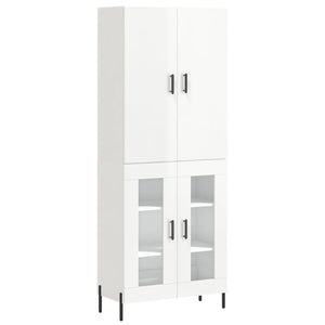 Credenza Bianco Lucido 69,5x34x180 cm in Legno Multistratocod mxl 125523