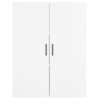 Credenza Bianco Lucido 69,5x34x180 cm in Legno Multistrato 3195749