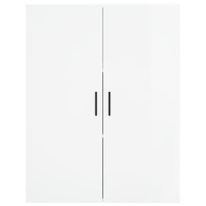 Credenza Bianco Lucido 69,5x34x180 cm in Legno Multistrato 3195749