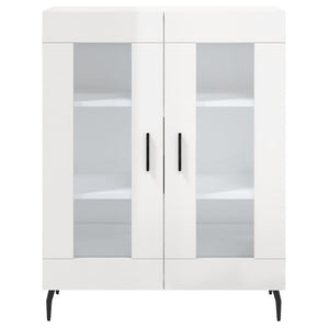 Credenza Bianco Lucido 69,5x34x180 cm in Legno Multistrato 3195749