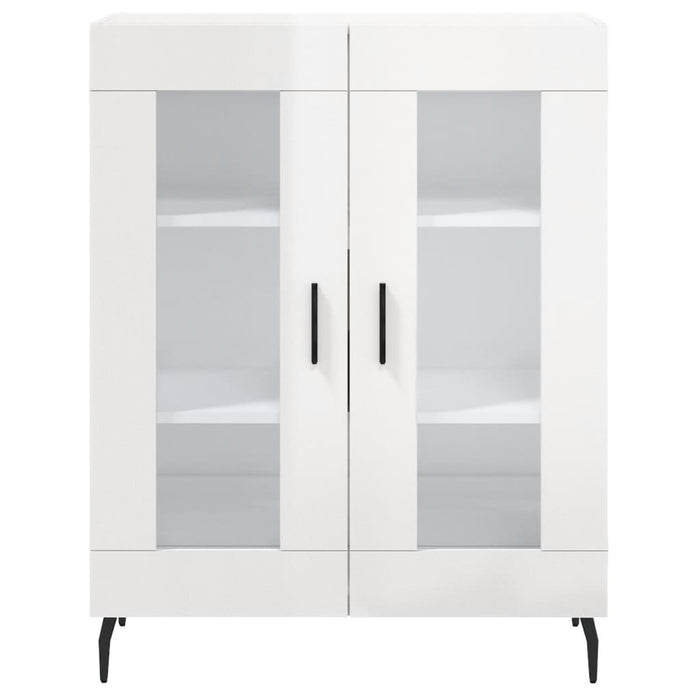 Credenza Bianco Lucido 69,5x34x180 cm in Legno Multistrato 3195749