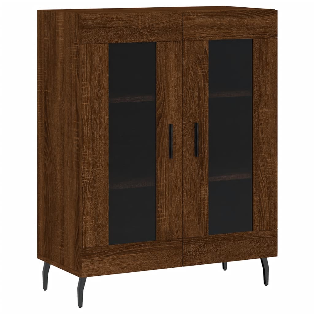 Credenza Rovere Marrone 69,5x34x180 cm in Legno Multistrato 3195754