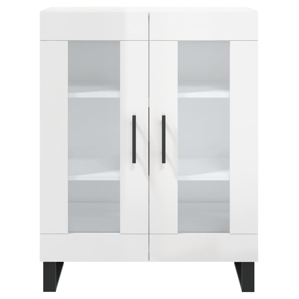 Credenza Bianco Lucido 69,5x34x180 cm in Legno Multistrato 3195757