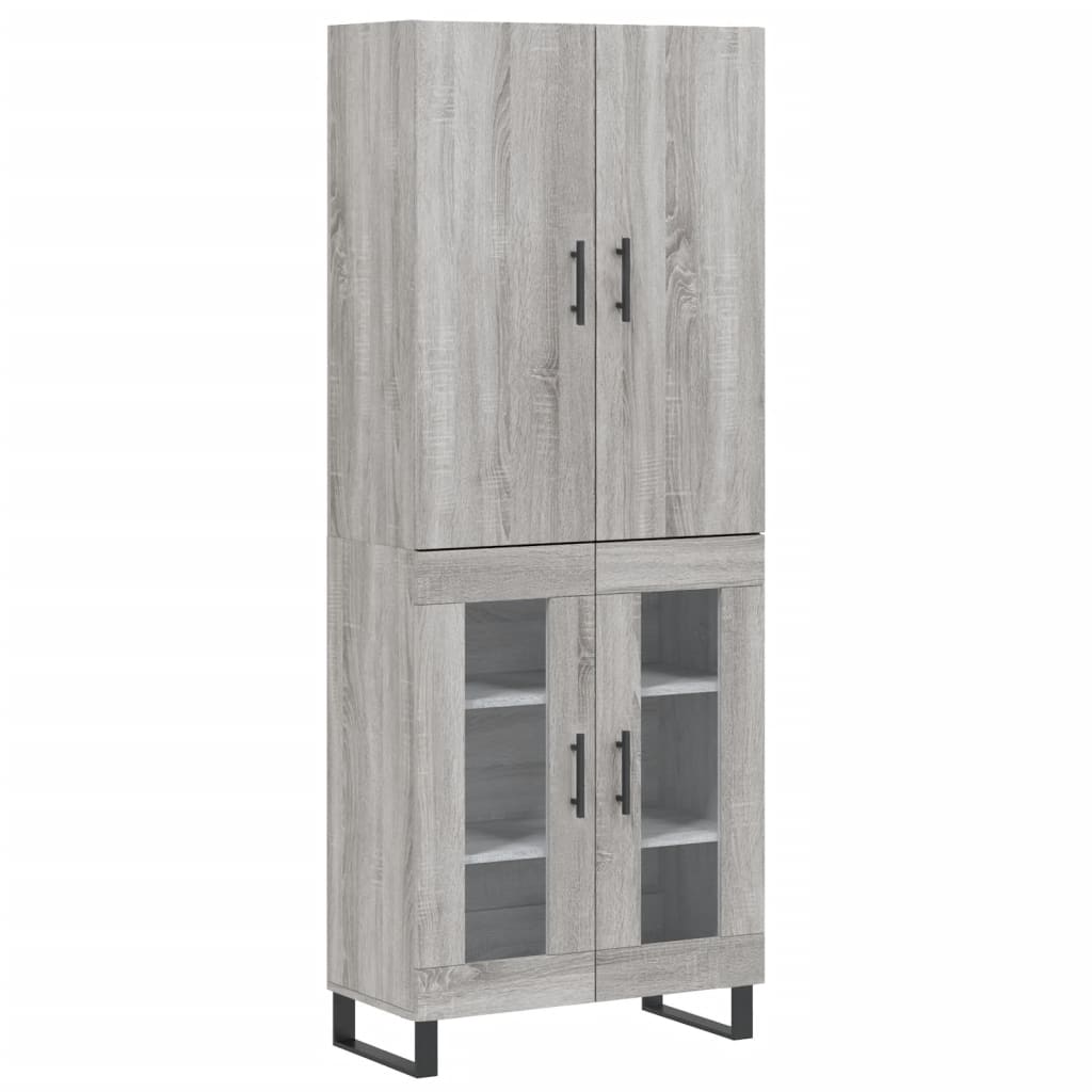 Credenza Grigio Sonoma 69,5x34x180 cm in Legno Multistrato 3195761
