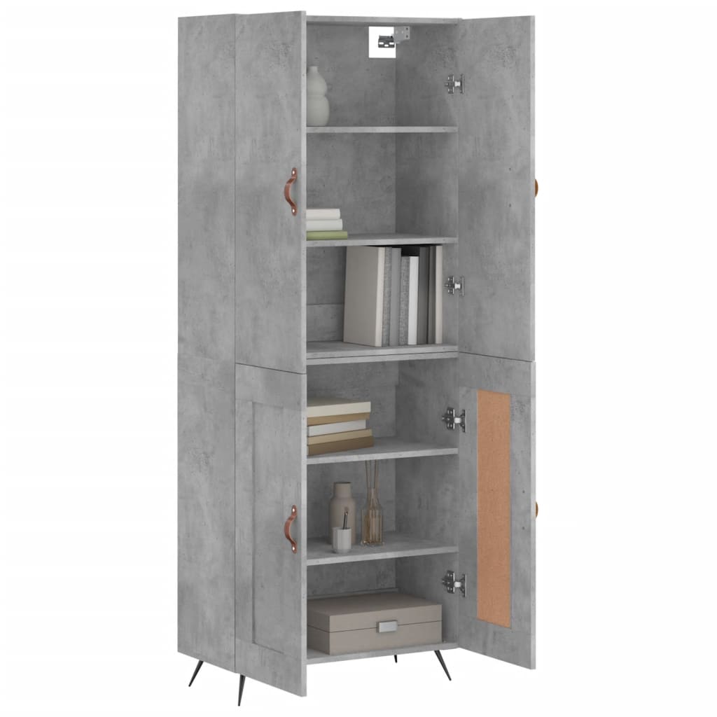 Credenza Grigio Cemento 69,5x34x180 cm in Legno Multistrato 3195767